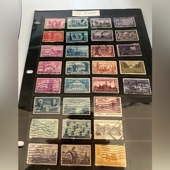 Vintage US Used 3c Stamp Mixed Americana, - Cancelled- - Picture 8 of 14